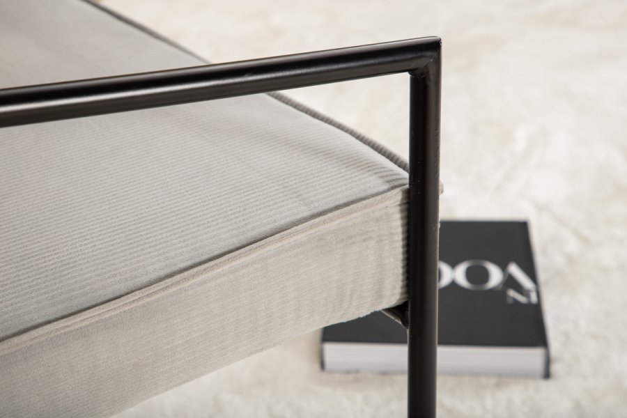 VENTURE DESIGN Rakel lnestol - gr fljl og sort stl