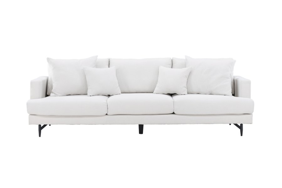 VENTURE DESIGN Sofia 3 pers. sofa - beige polyester og sort stl