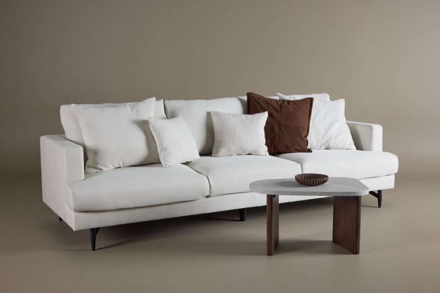 VENTURE DESIGN Sofia 3 pers. sofa - beige polyester og sort stl