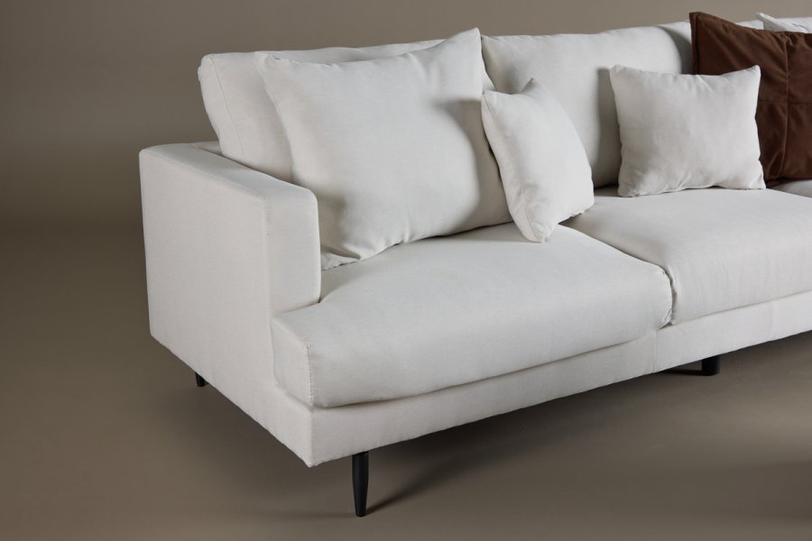 VENTURE DESIGN Sofia 3 pers. sofa - beige polyester og sort stl
