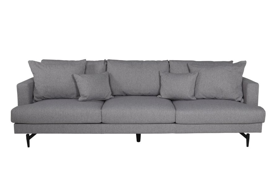 VENTURE DESIGN Sofia 3 pers. sofa - gr polyester og sort stl