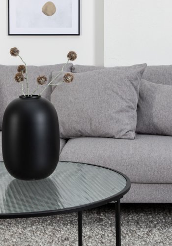 VENTURE DESIGN Sofia 3 pers. sofa - gr polyester og sort stl