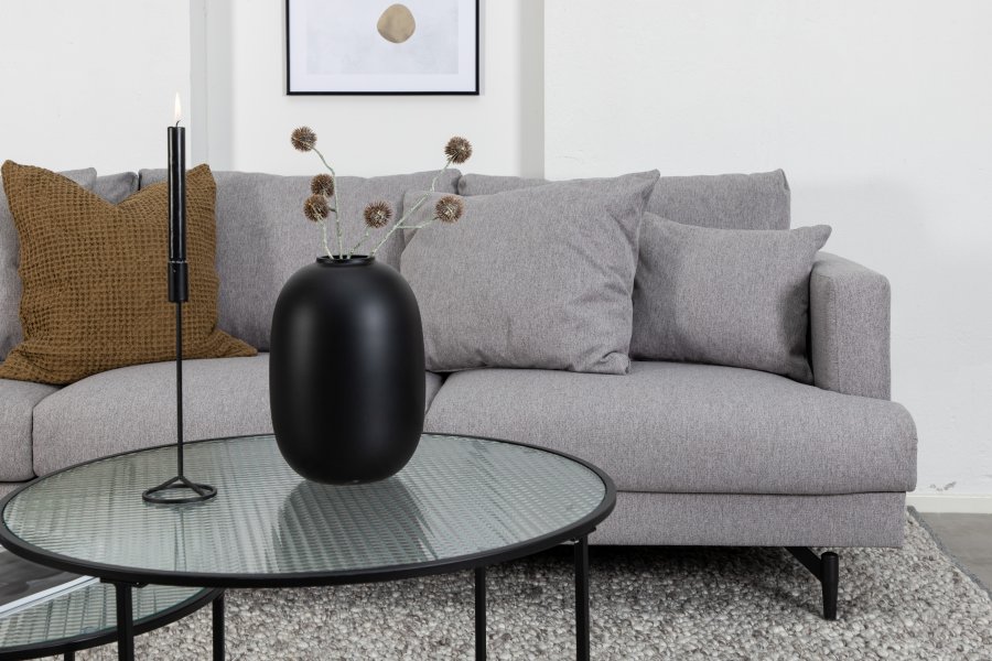 VENTURE DESIGN Sofia 3 pers. sofa - gr polyester og sort stl