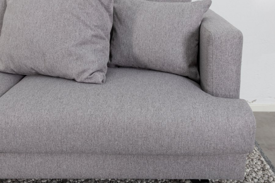 VENTURE DESIGN Sofia 3 pers. sofa - gr polyester og sort stl