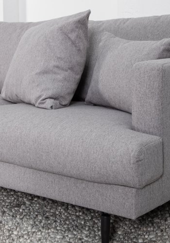 VENTURE DESIGN Sofia 3 pers. sofa - gr polyester og sort stl