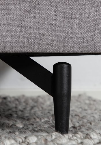 VENTURE DESIGN Sofia 3 pers. sofa - gr polyester og sort stl