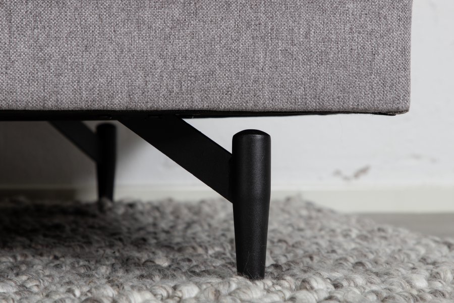 VENTURE DESIGN Sofia 3 pers. sofa - gr polyester og sort stl