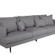 VENTURE DESIGN Sofia 3 pers. sofa - gr polyester og sort stl
