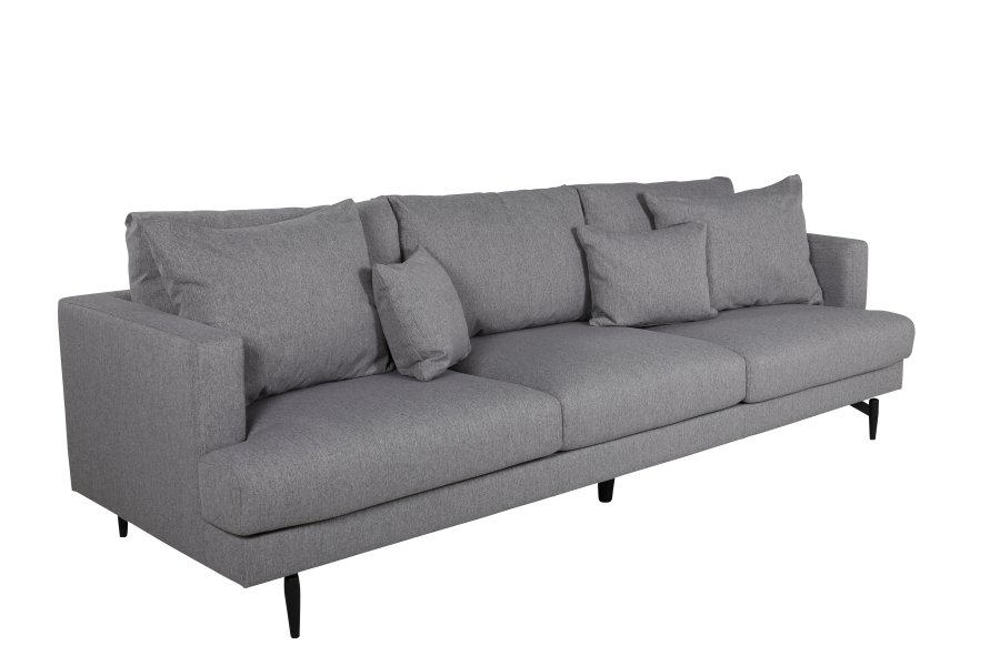 VENTURE DESIGN Sofia 3 pers. sofa - gr polyester og sort stl