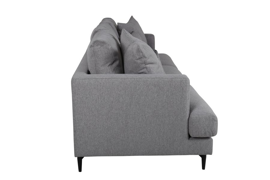 VENTURE DESIGN Sofia 3 pers. sofa - gr polyester og sort stl