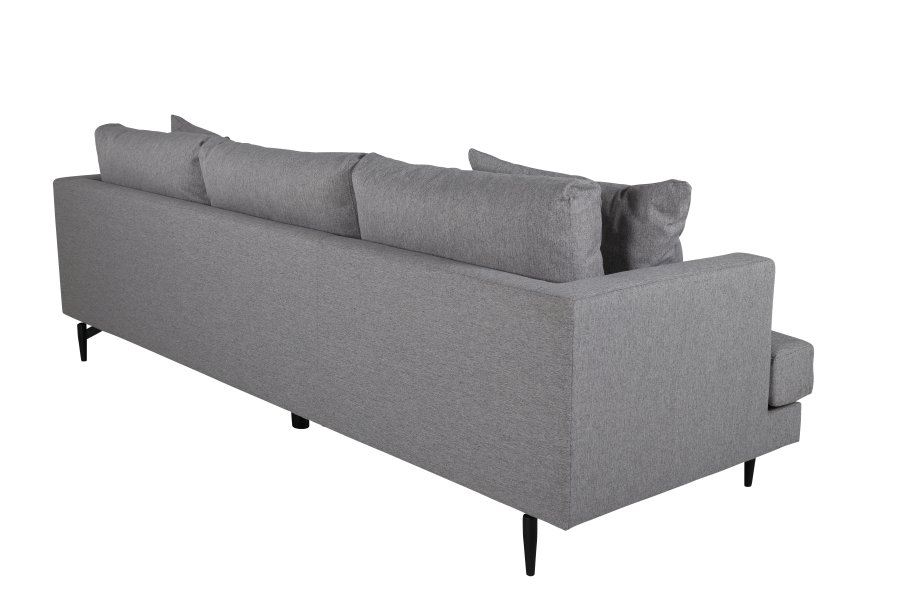 VENTURE DESIGN Sofia 3 pers. sofa - gr polyester og sort stl