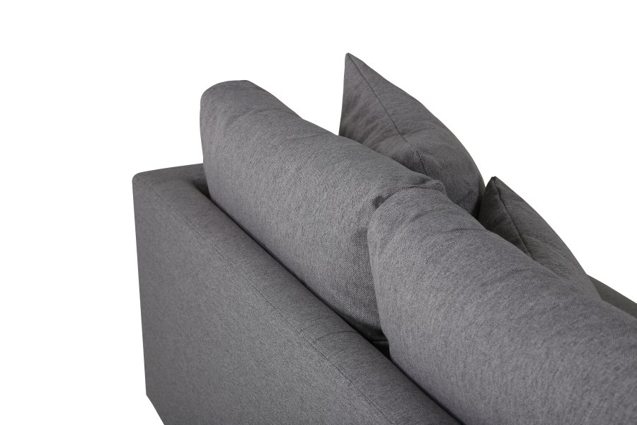 VENTURE DESIGN Sofia 3 pers. sofa - gr polyester og sort stl