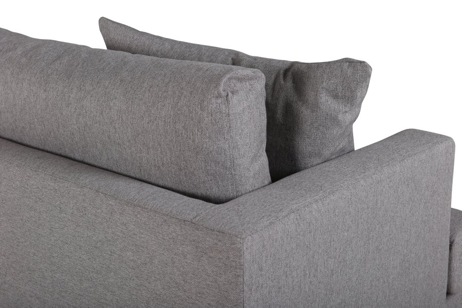 VENTURE DESIGN Sofia 3 pers. sofa - gr polyester og sort stl