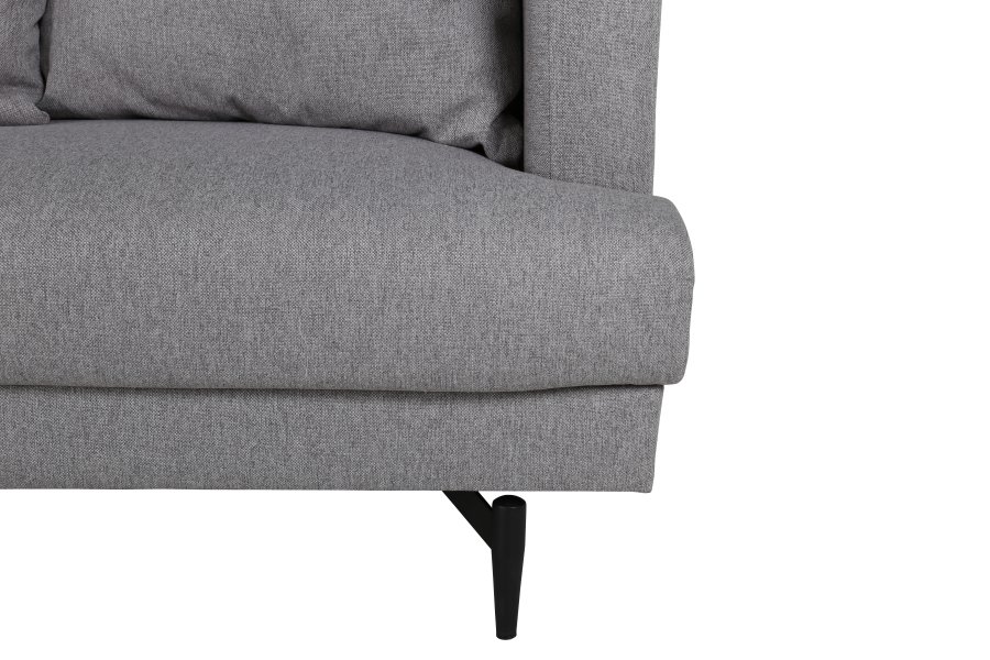 VENTURE DESIGN Sofia 3 pers. sofa - gr polyester og sort stl