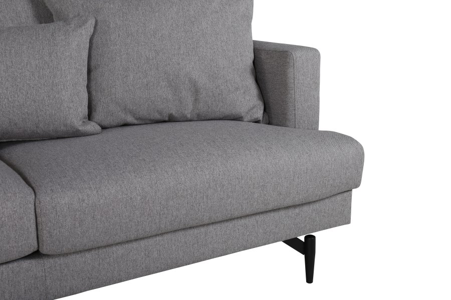 VENTURE DESIGN Sofia 3 pers. sofa - gr polyester og sort stl