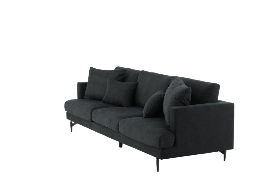 VENTURE DESIGN Sofia 3 pers. sofa - sort polyester og sort stl