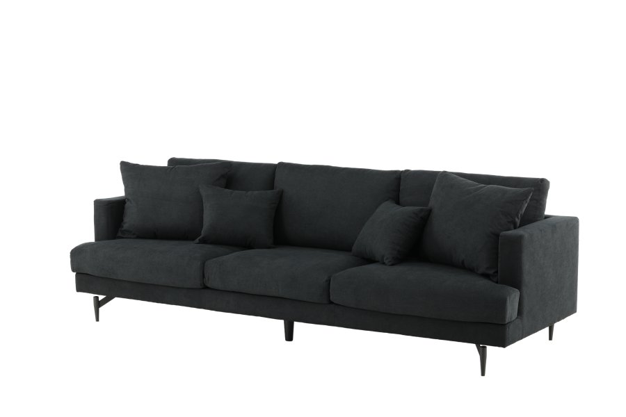 VENTURE DESIGN Sofia 3 pers. sofa - sort polyester og sort stl