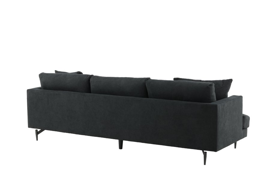 VENTURE DESIGN Sofia 3 pers. sofa - sort polyester og sort stl