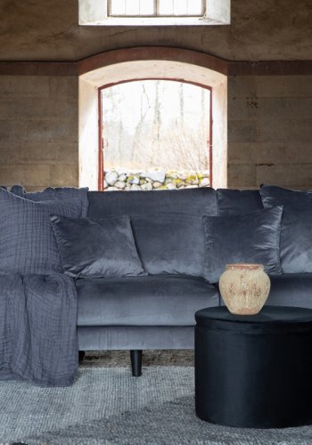 VENTURE DESIGN Sofia 3 pers. sofa - mrkegr fljl og sort stl