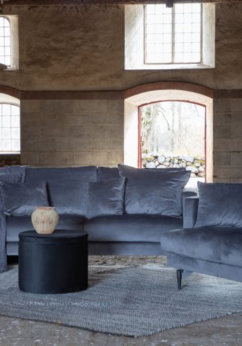 VENTURE DESIGN Sofia 3 pers. sofa - mrkegr fljl og sort stl