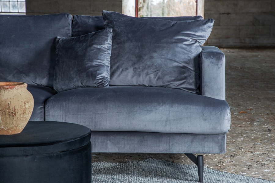 VENTURE DESIGN Sofia 3 pers. sofa - mrkegr fljl og sort stl