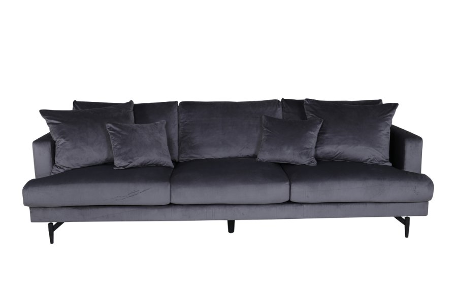 VENTURE DESIGN Sofia 3 pers. sofa - mrkegr fljl og sort stl