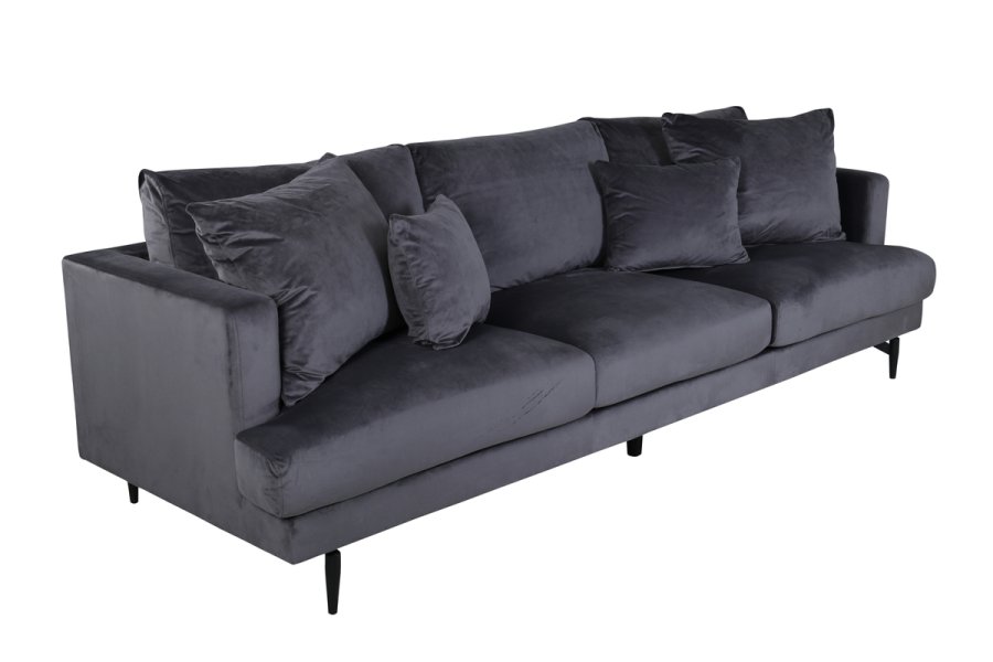 VENTURE DESIGN Sofia 3 pers. sofa - mrkegr fljl og sort stl