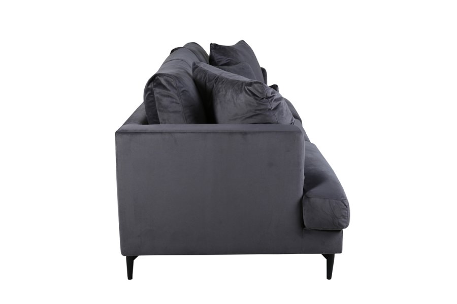 VENTURE DESIGN Sofia 3 pers. sofa - mrkegr fljl og sort stl