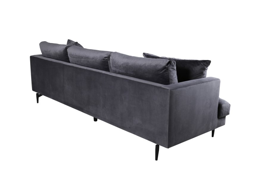 VENTURE DESIGN Sofia 3 pers. sofa - mrkegr fljl og sort stl