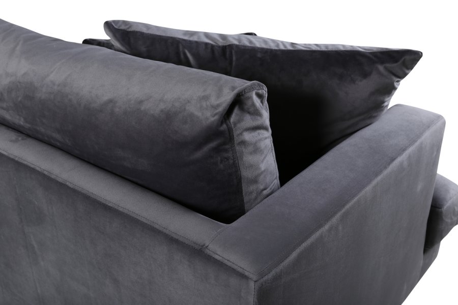 VENTURE DESIGN Sofia 3 pers. sofa - mrkegr fljl og sort stl
