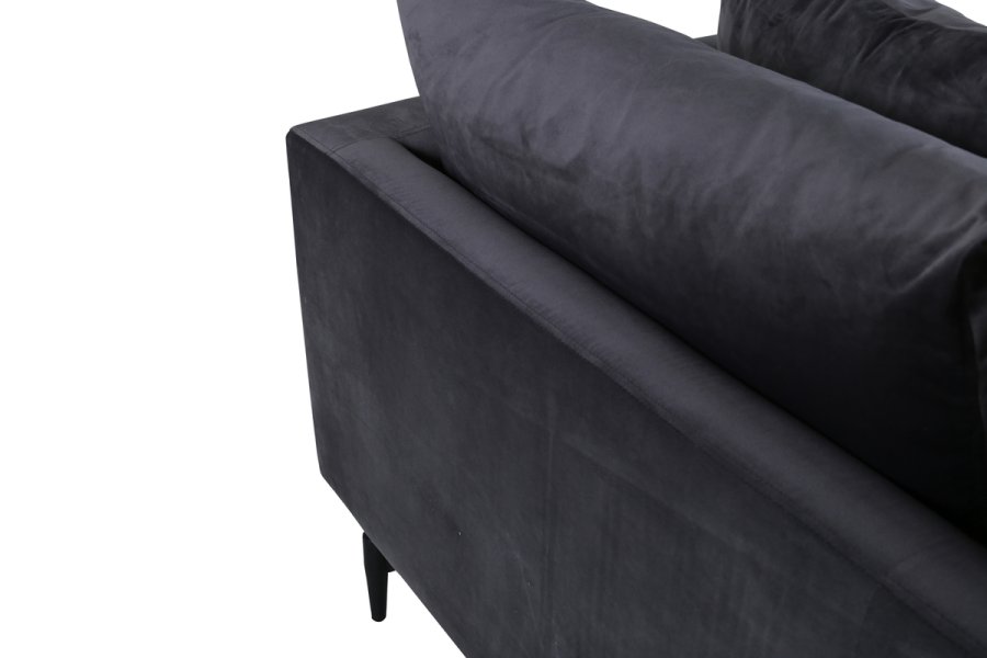 VENTURE DESIGN Sofia 3 pers. sofa - mrkegr fljl og sort stl