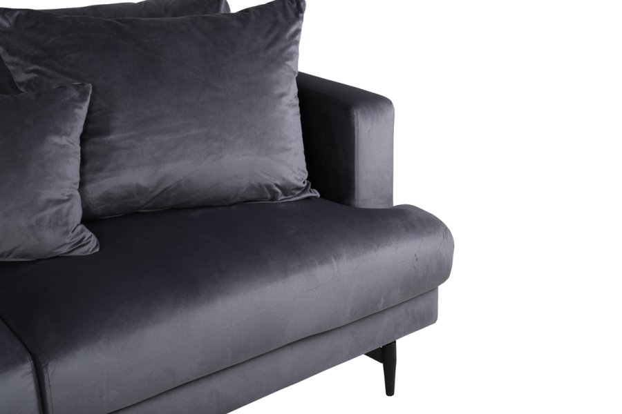 VENTURE DESIGN Sofia 3 pers. sofa - mrkegr fljl og sort stl