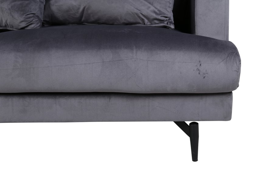 VENTURE DESIGN Sofia 3 pers. sofa - mrkegr fljl og sort stl