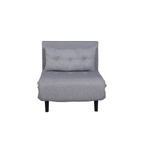 VENTURE DESIGN Vicky sovesofa, enkelt - gr polyester og sort stl (190x73)