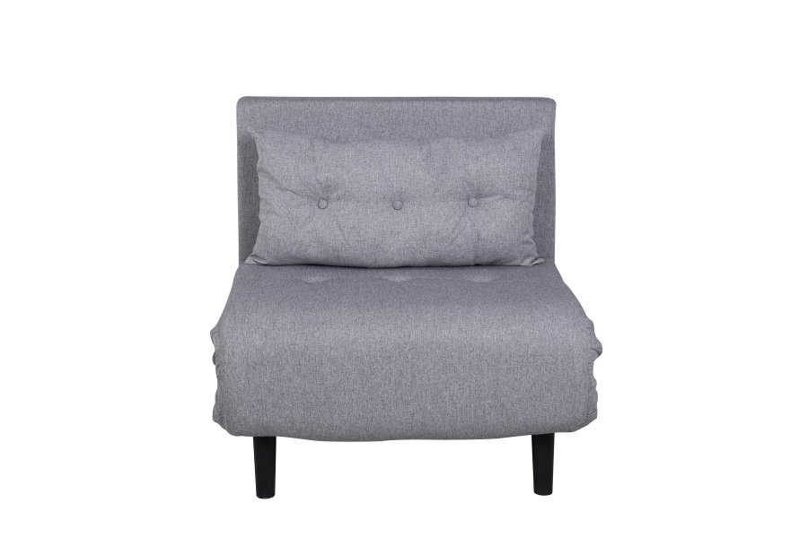 VENTURE DESIGN Vicky sovesofa, enkelt - gr polyester og sort stl (190x73)
