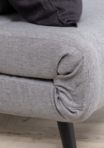 VENTURE DESIGN Vicky sovesofa, enkelt - gr polyester og sort stl (190x73)