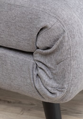 VENTURE DESIGN Vicky sovesofa, enkelt - gr polyester og sort stl (190x73)