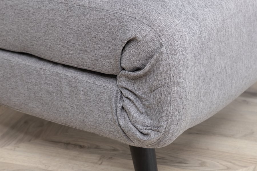VENTURE DESIGN Vicky sovesofa, enkelt - gr polyester og sort stl (190x73)