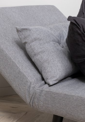 VENTURE DESIGN Vicky sovesofa, enkelt - gr polyester og sort stl (190x73)