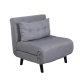 VENTURE DESIGN Vicky sovesofa, enkelt - gr polyester og sort stl (190x73)