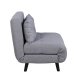 VENTURE DESIGN Vicky sovesofa, enkelt - gr polyester og sort stl (190x73)