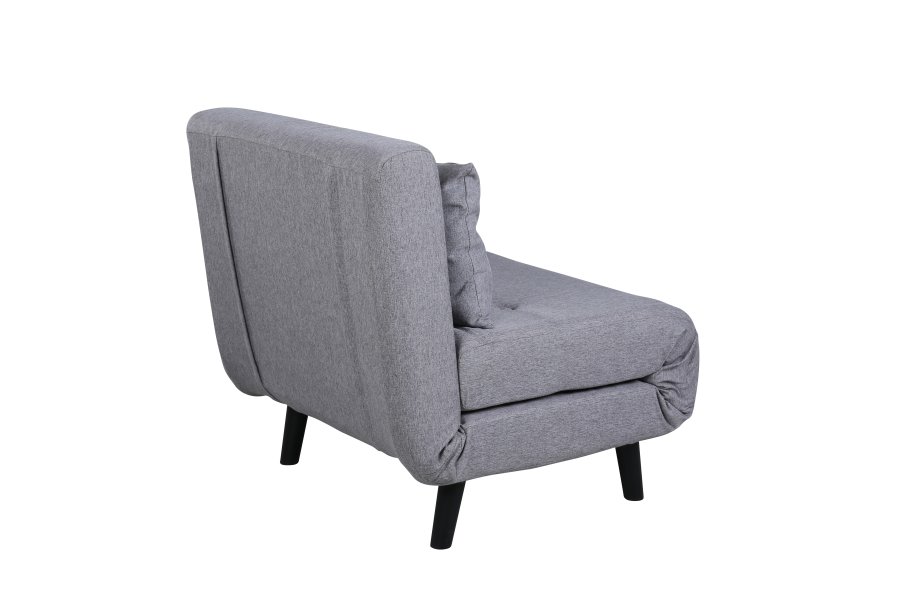 VENTURE DESIGN Vicky sovesofa, enkelt - gr polyester og sort stl (190x73)