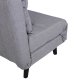 VENTURE DESIGN Vicky sovesofa, enkelt - gr polyester og sort stl (190x73)