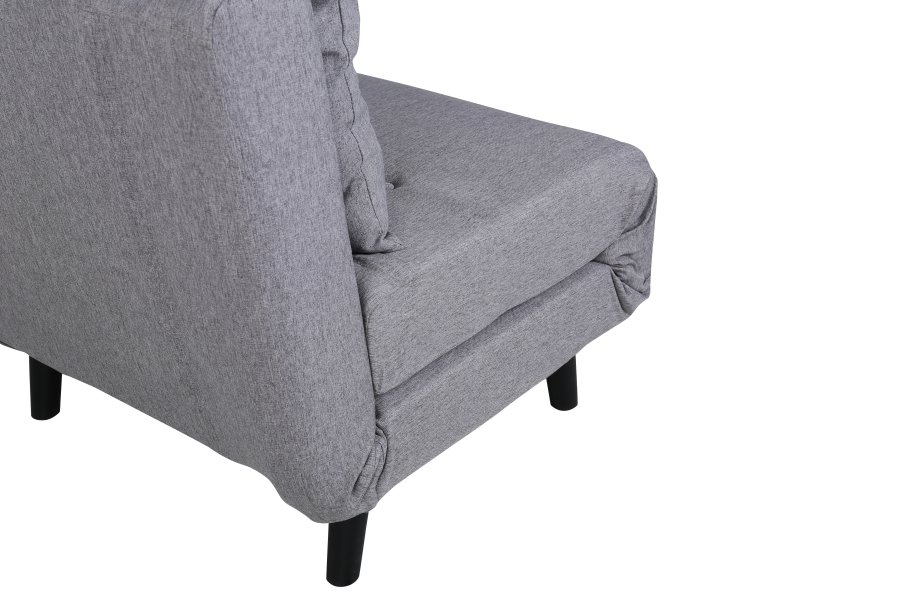 VENTURE DESIGN Vicky sovesofa, enkelt - gr polyester og sort stl (190x73)