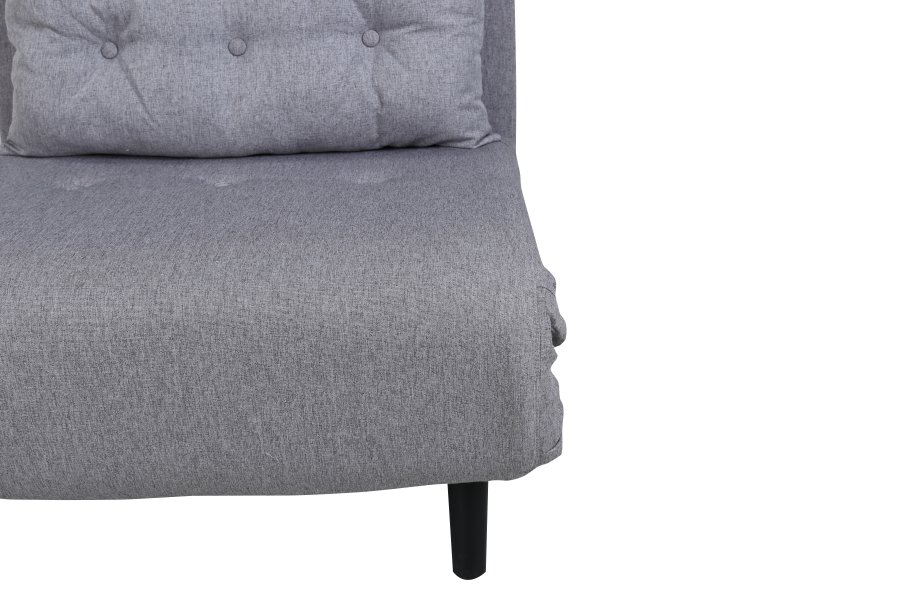 VENTURE DESIGN Vicky sovesofa, enkelt - gr polyester og sort stl (190x73)