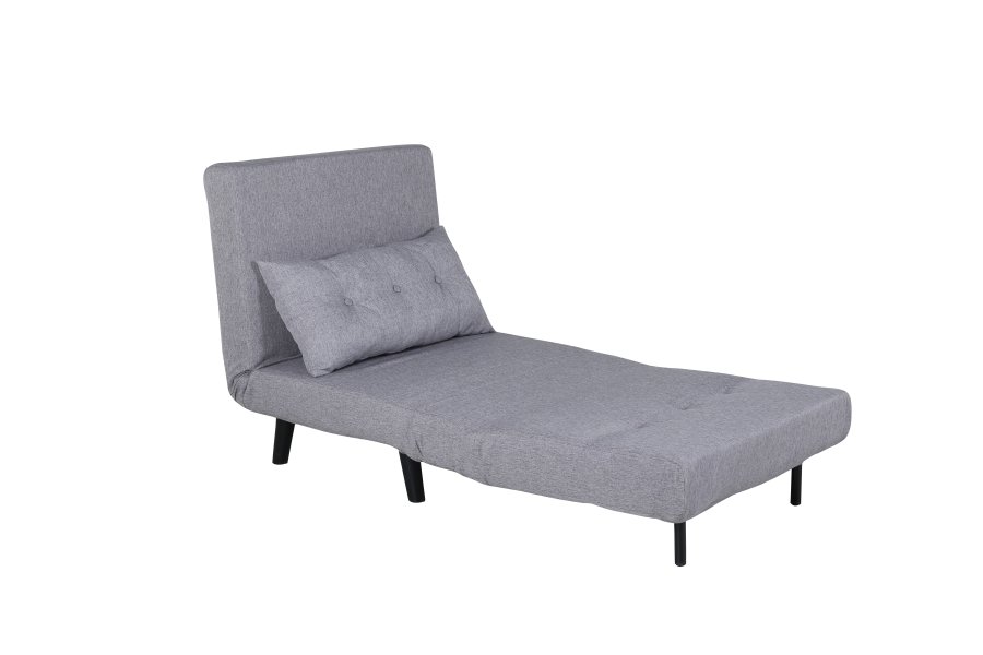 VENTURE DESIGN Vicky sovesofa, enkelt - gr polyester og sort stl (190x73)
