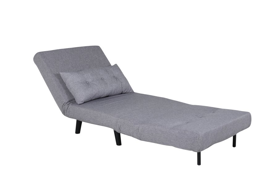 VENTURE DESIGN Vicky sovesofa, enkelt - gr polyester og sort stl (190x73)