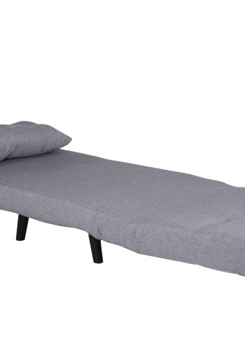 VENTURE DESIGN Vicky sovesofa, enkelt - gr polyester og sort stl (190x73)
