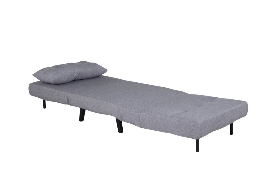 VENTURE DESIGN Vicky sovesofa, enkelt - gr polyester og sort stl (190x73)