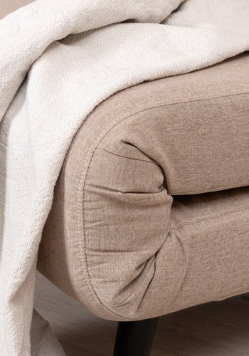 VENTURE DESIGN Vicky sovesofa, enkelt - brun polyester og sort stl (190x73)